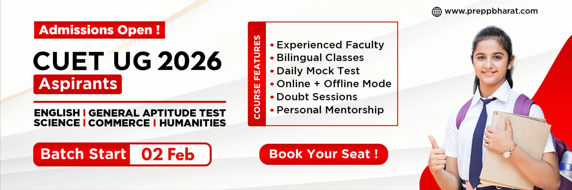 CUET Website banner Coaching Institute